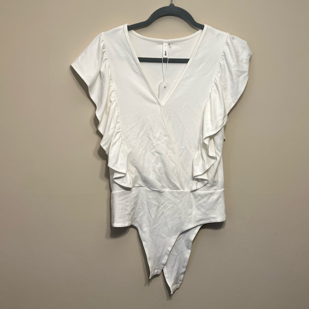 NWT White Ruffle Bodysuit